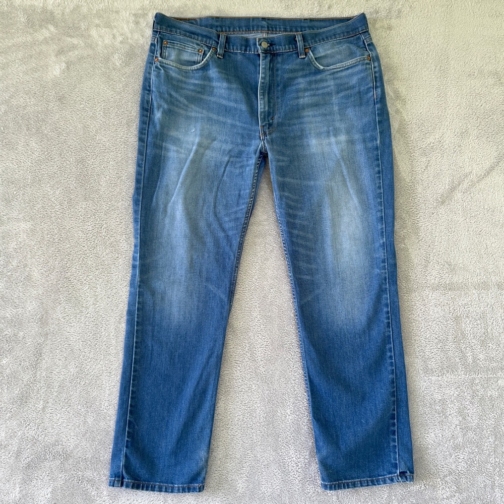 Levis 541 Jeans Mens 40X32 Blue Athletic Taper Distressed Faded Medium Denim